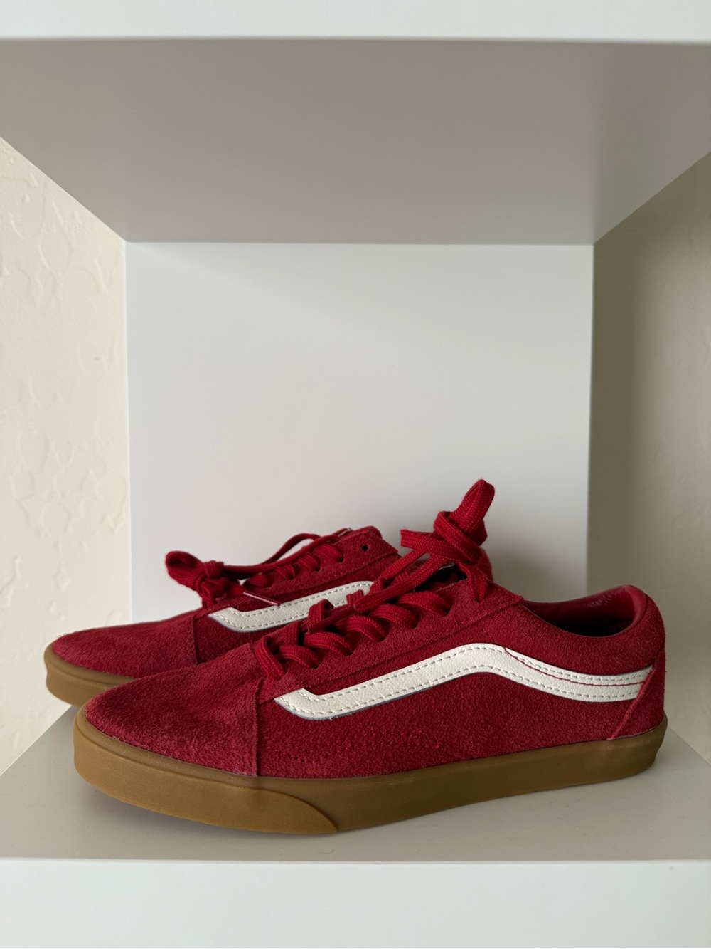 Vans Old Skool Red Suede Gum Sole Sneakers Women’s 6.5